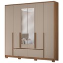 Ver imagem 1 de Guarda Roupa Casal 6 Portas 222 Cm com Espelho Denver Carvalho Fendi Moval