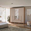 Ver imagem 3 de Guarda Roupa Casal 6 Portas 222 Cm com Espelho Denver Carvalho Fendi Moval