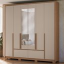 Ver imagem 2 de Guarda Roupa Casal 6 Portas 222 Cm com Espelho Denver Carvalho Fendi Moval