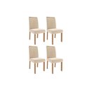Ver imagem 1 de Kit 4 Cadeiras Sala Jantar Clarice Wood 4 Un Carvalho/suede Nude Bege - Cimol