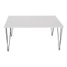Mesa De Jantar Elen Retangular Tampo De Madeira 140X80Cm Branco - Branco - 4