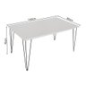 Mesa De Jantar Elen Retangular Tampo De Madeira 140X80Cm Branco - Branco - 2