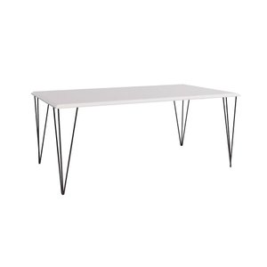 Mesa De Jantar Elen Retangular Tampo De Madeira 140X80Cm Branco - Branco
