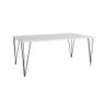 Mesa De Jantar Elen Retangular Tampo De Madeira 140X80Cm Branco - Branco - 1
