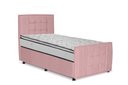 Ver imagem 1 de Cama com Cabeceira Solteiro Estofada Uvaia 90cm Suede:rosa Bebê