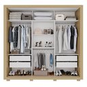 Ver imagem 3 de Guarda Roupa Casal Luna 3 Portas de Correr 4 Gavetas MDF MDP Amadeirado Ypê 185.5cm