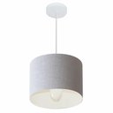 Ver imagem 1 de Lustre Pendente Cilíndrico Md-4054 Cúpula em Tecido 30x21cm Rustico Cinza - Bivolt