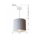 Ver imagem 2 de Lustre Pendente Cilíndrico Md-4054 Cúpula em Tecido 30x21cm Rustico Cinza - Bivolt