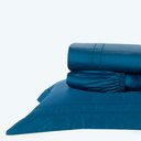 Ver imagem 2 de Jogo de Lençol Casal 4 Peças 100% Algodão Egípcio 400 Fios Pádua:azul