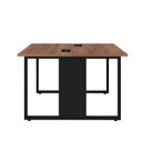 Ver imagem 2 de Plataforma Dupla Pé Quadro 120x120cm Industrial Nogal e Preto Yescasa Marrom