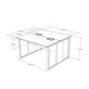 Ver imagem 3 de Plataforma Dupla Pé Quadro 120x120cm Industrial Nogal e Preto Yescasa Marrom