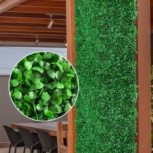 8 Placas Artificiais - Transforme Sua Parede com Painel de Buxinho Artificial para Jardim Vertical