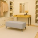 Ver imagem 4 de Banqueta Vegas Puff para Sala Quarto Closet Linho Cinza