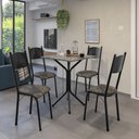 Ver imagem 2 de Conjunto de Mesa Sala de Jantar Thais com 4 Cadeiras Granito Tubular Artefamol