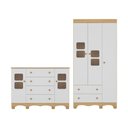Ver imagem 1 de Quarto de Bebê Completo com Guarda-roupas 3 Portas e Cômoda Luna Multimóveis Mp4798 Madeirado/