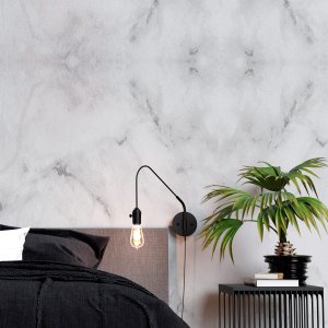 Adesivo de Parede Envelopamento Vinil Marmore Branco Lavavel 3d Cozinha Banheiro 10m X 45cm