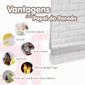 Adesivo de Parede Envelopamento Vinil Marmore Branco Lavavel 3d Cozinha Banheiro 10m X 45cm - 7