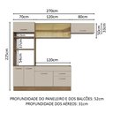 Ver imagem 4 de Armário de Cozinha Completa 270cm Rustic/crema Agata Madesa 04