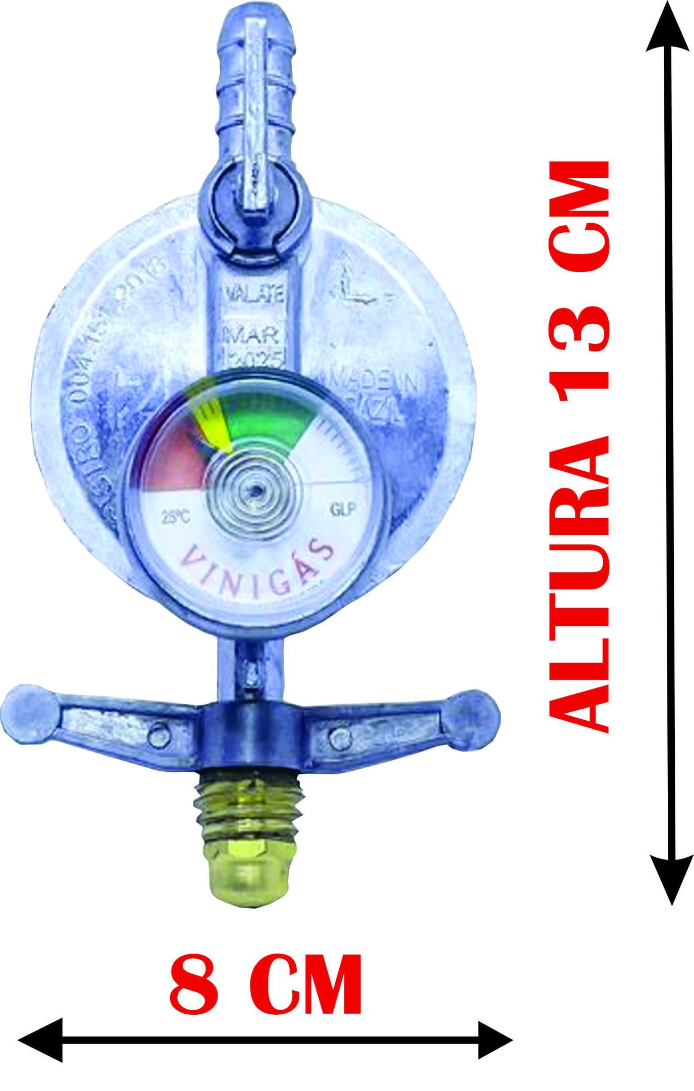 REGULADOR REGISTRO INMETRO GÁS BOTIJÃO FOGÃO VISOR MEDIDOR - 2