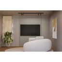 Ver imagem 1 de Painel P/ Quarto até 75 Pol Modular 1.8 Ripado 180x250cm Gris Fosco - Linea Brasil