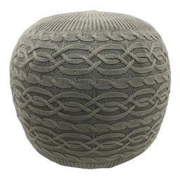Puff com Capa de Tricot 40x40cm Confortável Sala - 1