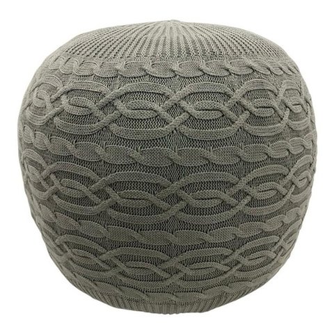 Puff com Capa de Tricot 40x40cm Confortável Sala