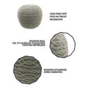 Ver imagem 2 de Puff com Capa de Tricot 40x40cm Confortável Sala