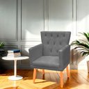 Ver imagem 2 de Kit Poltrona Capitonê Clássica Confortável para Sala e Quarto Ana Suede