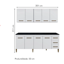 Ver imagem 4 de Cozinha Completa Atenas 9 Portas 3 Gavetas Kaiki Móveis - Branco