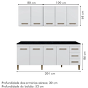 Ver imagem 5 de Cozinha Completa Atenas 9 Portas 3 Gavetas Kaiki Móveis - Branco