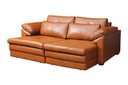 Ver imagem 1 de Sofá Decorativo Sala de Estar Marselha Retratil Manual 3 Lugares 215cm Couro Conhaque - Mozzelar