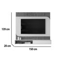 Ver imagem 2 de Painel Quarto P/ Tv até 65 Pol Tom 150x139cm Freijo/off White - Dj Móveis