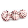 Kit 6 Bolas Para Árvore De Natal Branco e Vermelho Corda 8cm - 1