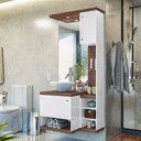 Ver imagem 1 de CONJUNTO ARMÁRIO PARA BANHEIRO AREZZO - Nogal Ébano