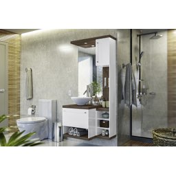 CONJUNTO ARMÁRIO PARA BANHEIRO AREZZO - Nogal Ébano - 3