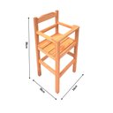 Ver imagem 5 de Cadeira Papinha para Bebê com Trava Fixa em Madeira Maciça para Bar e Restaurante - Cru