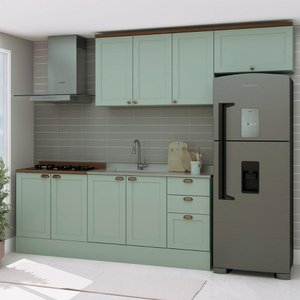 Armário De Cozinha Genialflex Iluminata 4 Peças Verde Mint