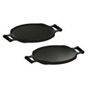 Ver imagem 1 de Bifeteira Redonda Preto Dupla Face em Ferro Fundido 33 Cm