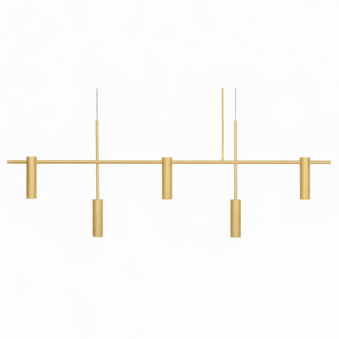 Pendente Lux Aluminio Teto Gu10 5 Luzes Lumini Lab - Dourado Champanhe
