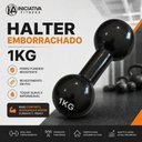 Ver imagem 3 de Halter Emborrachado 1kg Fortalecimento Pegada Firme Preto Iniciativa Fitness 1kg