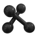 Ver imagem 6 de Halter Emborrachado 1kg Fortalecimento Pegada Firme Preto Iniciativa Fitness 1kg