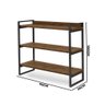 Aparador Industrial 90cm 3 Prateleiras Aço Preto e Amadeirado Marrom - 2