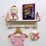 2 Prateleiras Coração Rosa e 2 Cabideiros Infantil Formatos:nuvem - 1