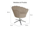 Ver imagem 3 de Kit 2 Poltronas Decorativa Pétala Base Giratória Metal Suede Capuccino Ms Decor