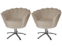 Ver imagem 1 de Kit 2 Poltronas Decorativa Pétala Base Giratória Metal Suede Capuccino Ms Decor