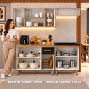Ver imagem 4 de Armário Cozinha Completa Modulada 197cm com Balcão Cooktop Cor:Carvalho Preto