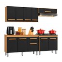 Ver imagem 2 de Armário Cozinha Completa Modulada 197cm com Balcão Cooktop Cor:Carvalho Preto