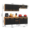 Ver imagem 3 de Armário Cozinha Completa Modulada 197cm com Balcão Cooktop Cor:Carvalho Preto