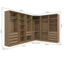 Ver imagem 5 de Guarda Roupa Casal Quarto Modulado Adapt em L 12 Portas 14 Gavetas 342cm x 263cm Nogueira Branco- Kappesberg