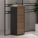 Ver imagem 2 de Gaveteiro Arquivo Tamburato 4 Gavetas Nogal/preto - Artany Móveis